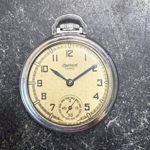 Vintage Ingersoll Yankee Pocket Watch USA 1940’s Non-working Steampunk Repair